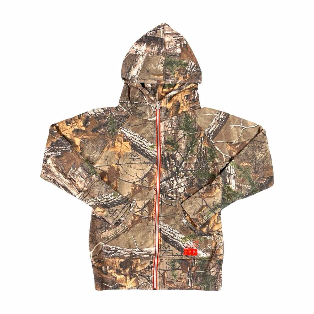 Realtree Girl Camo Full Zip Hoodie Y2K Front Pocket Embroidered Logo M